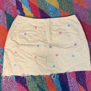 Cut off mini skirt flowers